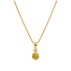 9ct Gold 5mm Round Claw Citrine CZ Necklace 16 - 20 Inches