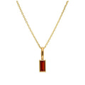 9ct Gold Baguette Garnet CZ Necklace 16 - 20 Inches