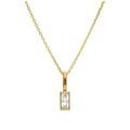 9ct Gold Baguette Clear CZ Necklace 16 - 20 Inches