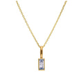 9ct Gold Baguette Alexandrite CZ Necklace 16 - 20 Inches