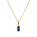 9ct Gold Baguette Sapphire CZ Necklace 16 - 20 Inches