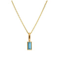 9ct Gold Baguette Tanzanite CZ Necklace 16 - 20 Inches
