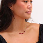 9ct Gold January Birthstone Garnet CZ Necklace
