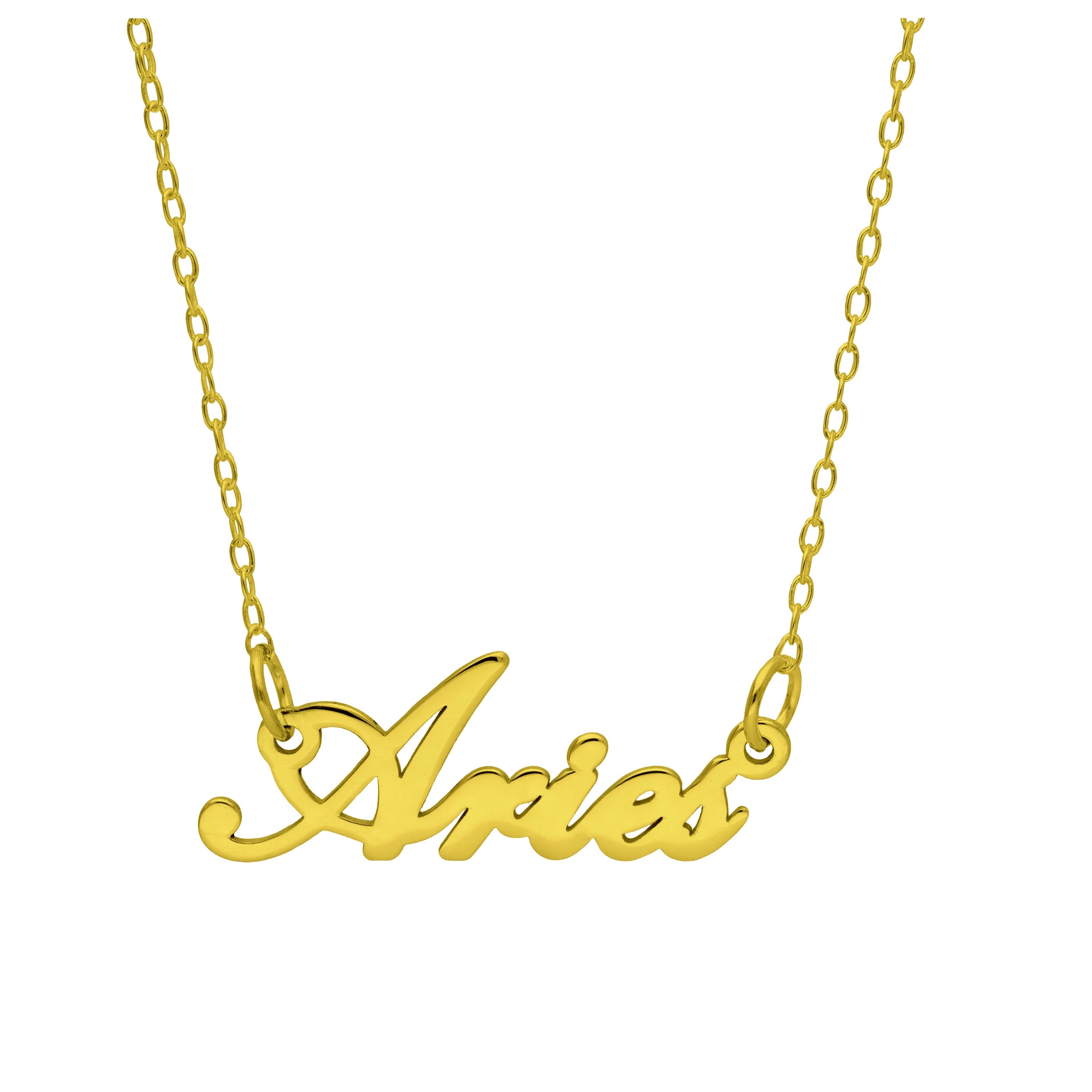 Bespoke Gold Plated Sterling Silver Aries Star Sign 17 Inches Necklace