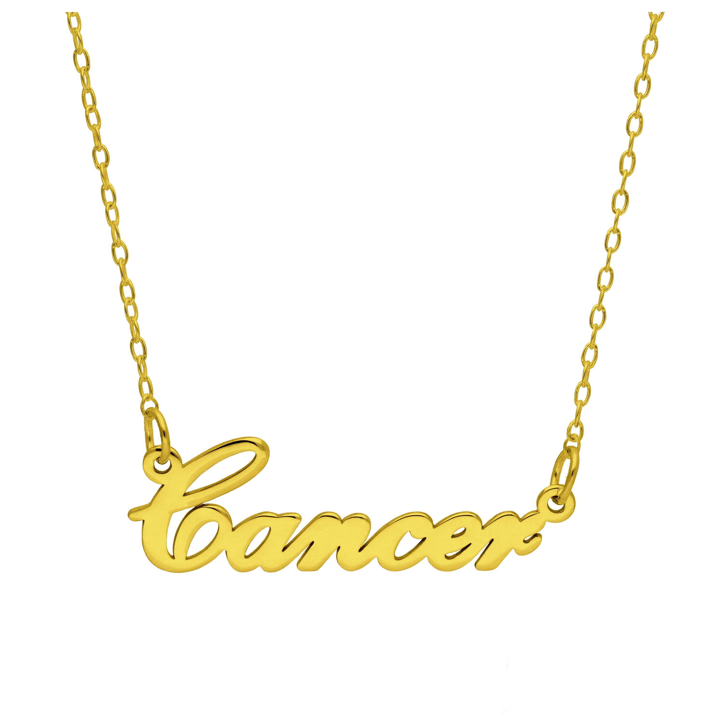 Bespoke Gold Plated Sterling Silver Cancer Star Sign 17 Inches Necklace
