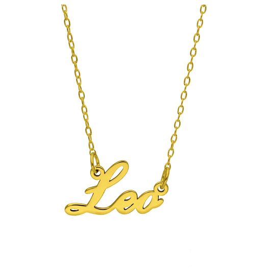 Bespoke Gold Plated Sterling Silver Leo Star Sign 17 Inches Necklace