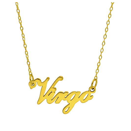 Bespoke Gold Plated Sterling Silver Virgo Star Sign 17 Inches Necklace