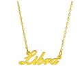 Bespoke Gold Plated Sterling Silver Libra Star Sign 17 Inches Necklace