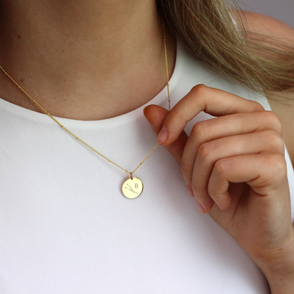 Personalised Sterling Silver Constellation Initial Necklace