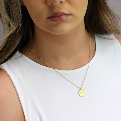 Bespoke Gold Plated Sterling Silver Libra Constellation & Initial Necklace 12-24 Inch