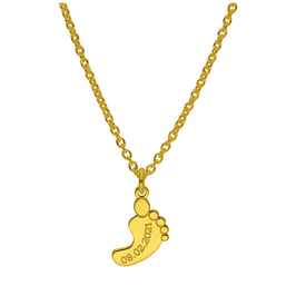 Bespoke Gold Plated Sterling Silver Baby Foot Name Necklace 16 - 24 Inches