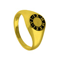 Bespoke Gold Plated Sterling Silver Roman Numeral Circle Signet Ring J - Z+1