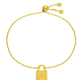 Bespoke Gold Plated Sterling Silver Initials & Padlock Bracelet