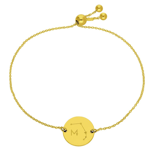 Bespoke Gold Plated Sterling Silver Aries Constellation Initial Bracelet - jewellerybox