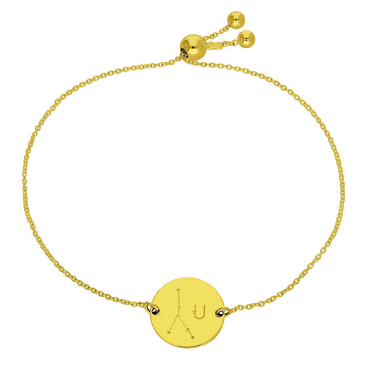Bespoke Gold Plated Sterling Silver Cancer Constellation Initial Bracelet - jewellerybox
