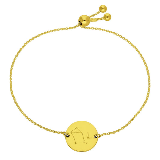 Bespoke Gold Plated Sterling Silver Libra Constellation Initial Bracelet - jewellerybox