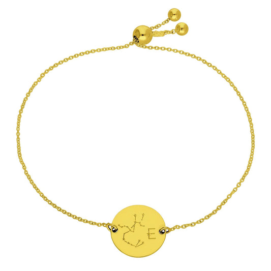 Bespoke Gold Plated Sterling Silver Sagittarius Constellation Initial Bracelet - jewellerybox