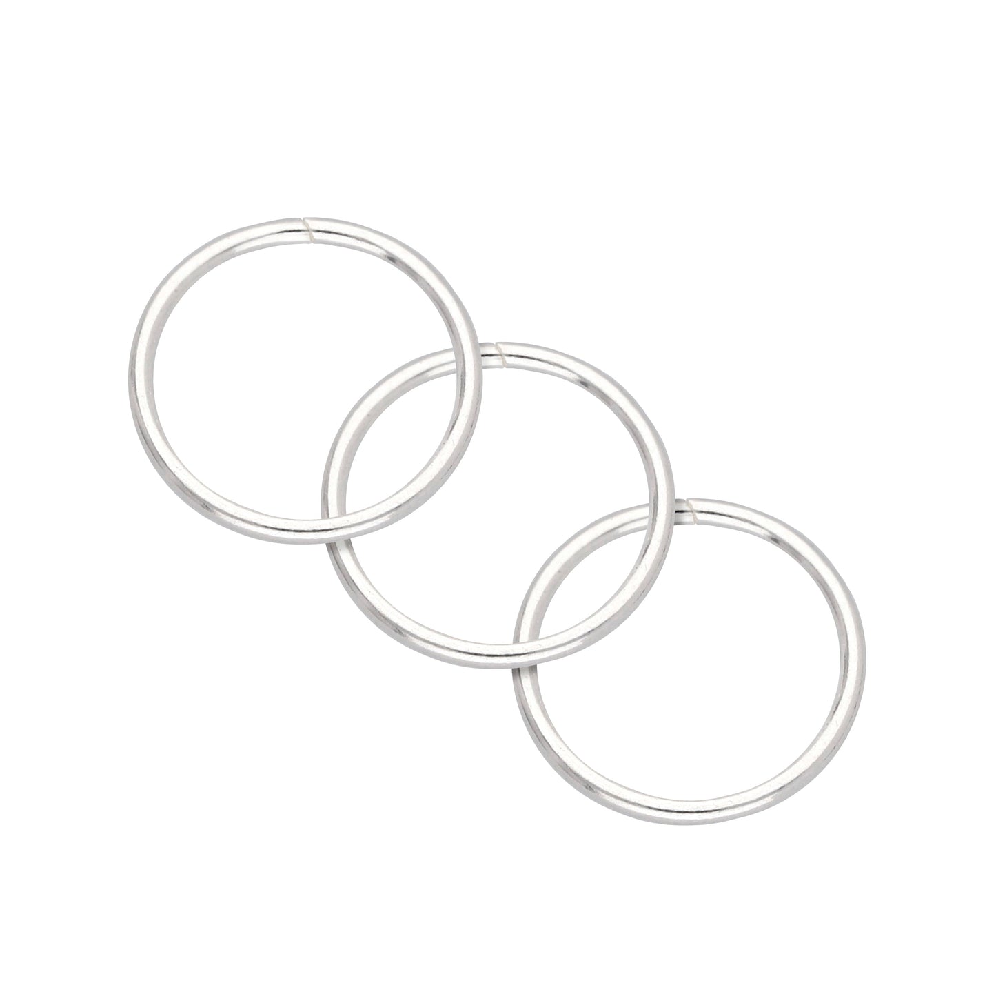 Sterling Silver 8mm 24Ga Nose Ring 3 Pack