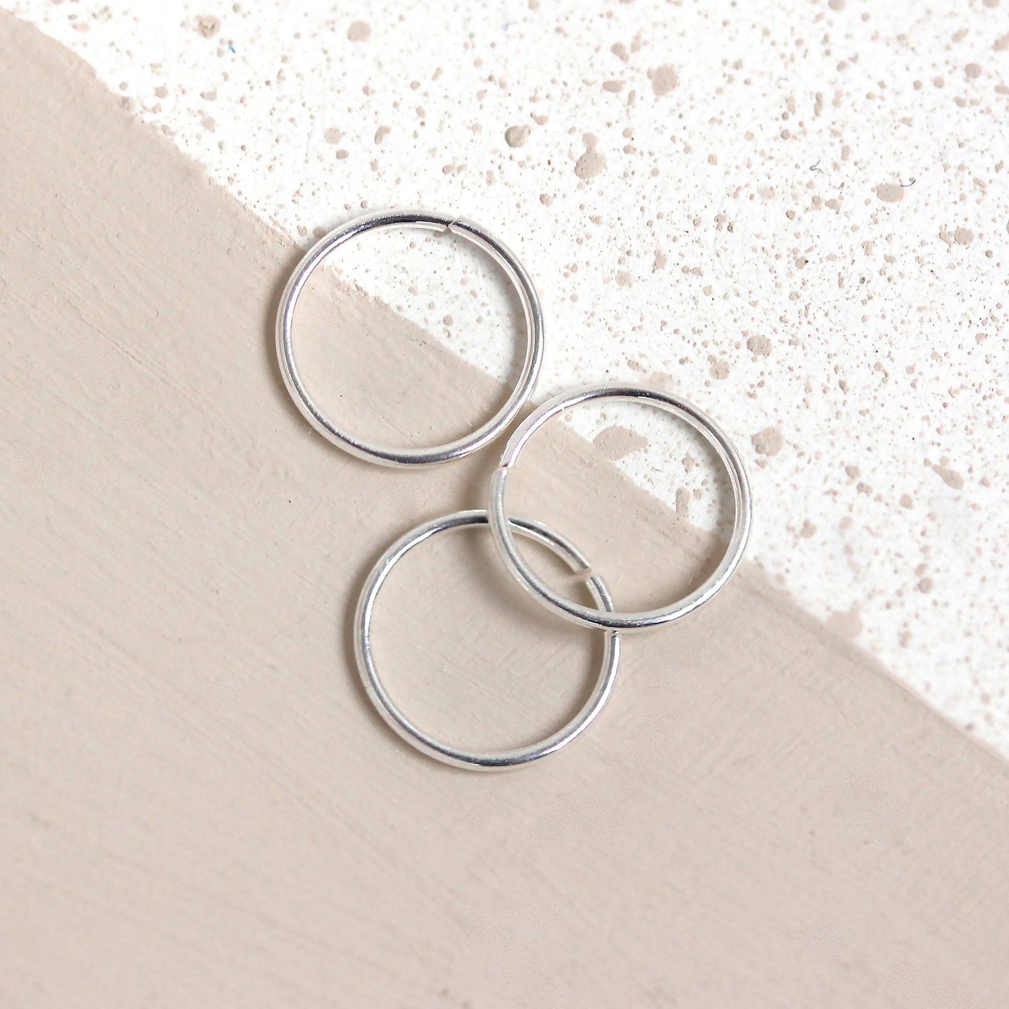 Sterling Silver 8mm 24Ga Nose Ring 3 Pack