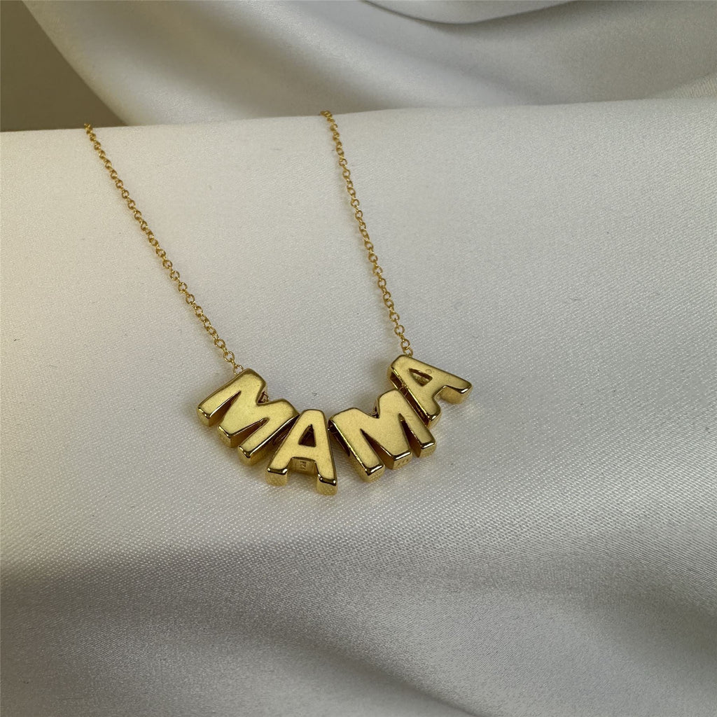 gold plated sterling silver mama threader necklace 18 inches