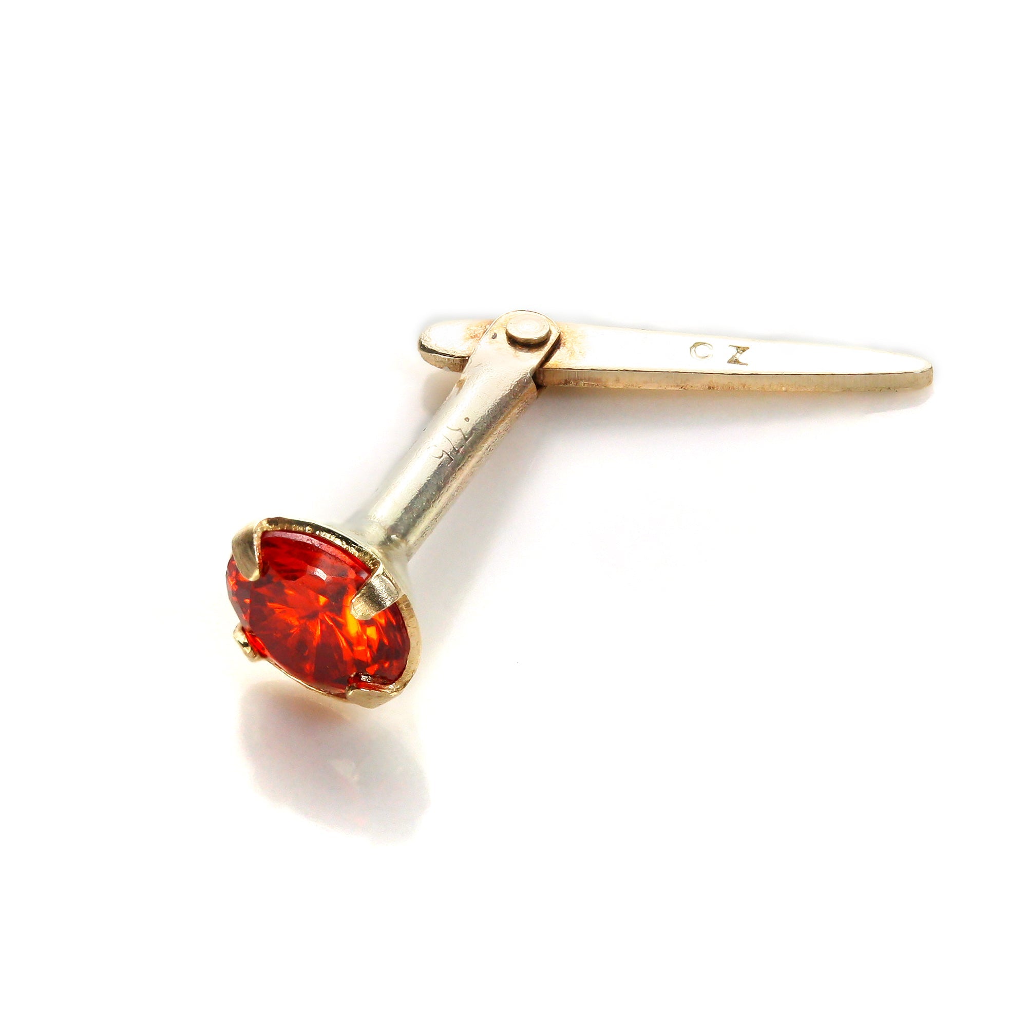 Andralok 9ct Yellow Gold CZ 3mm Round Nose Stud