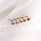 Andralok 9ct Yellow Gold CZ 3mm Round Nose Stud