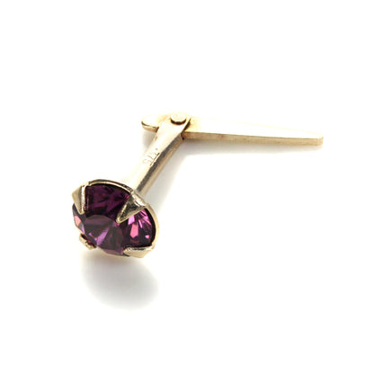 Andralok 9ct Yellow Gold Crystal 3.5mm Nose Stud