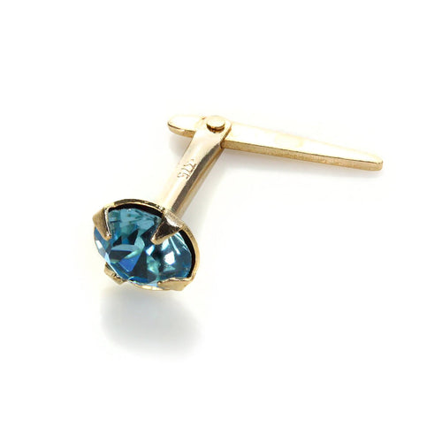 Andralok 9ct Yellow Gold Crystal 3.5mm Nose Stud