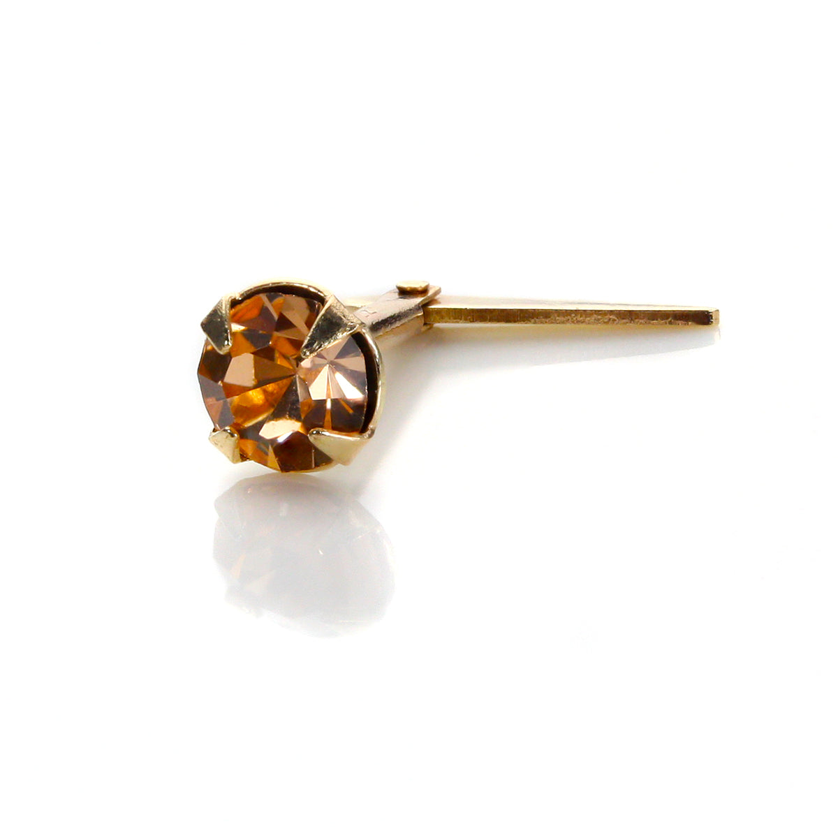 Andralok 9ct Yellow Gold Crystal 3.5mm Nose Stud