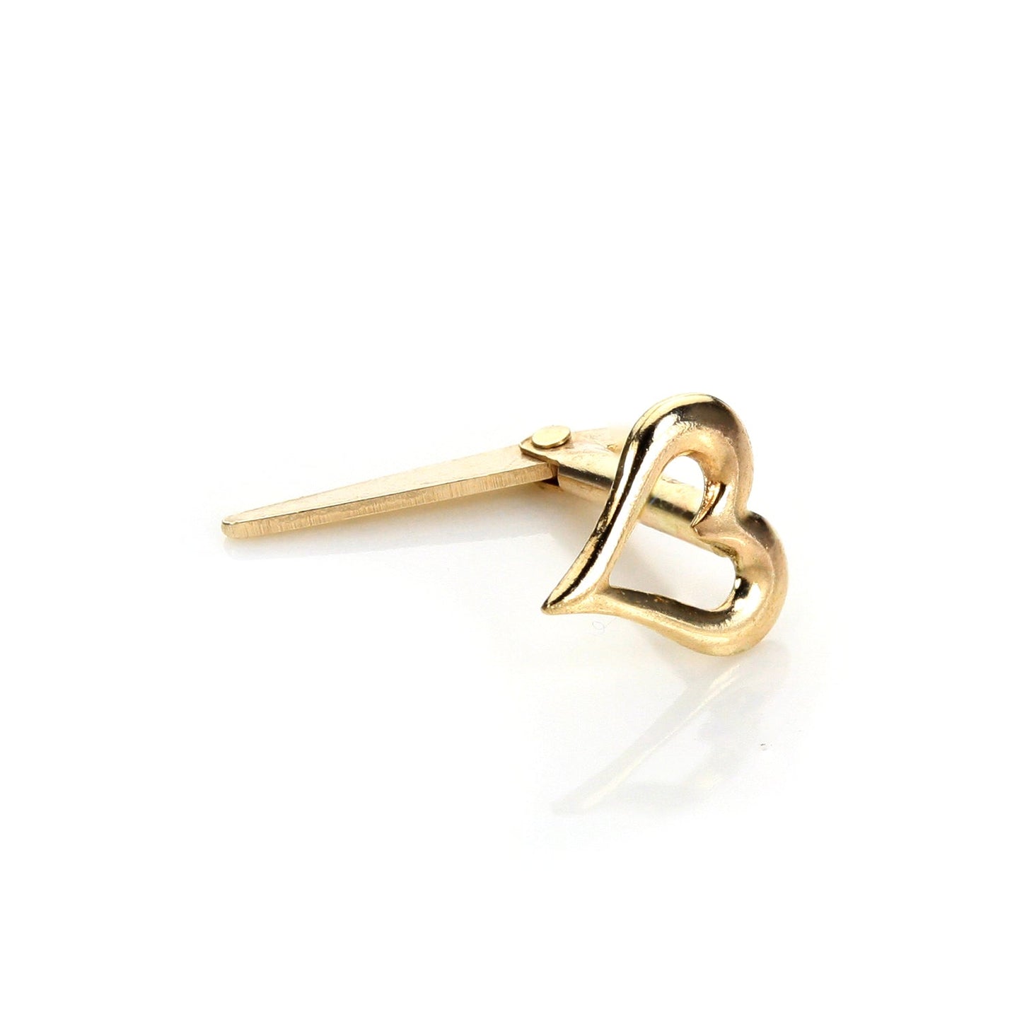 Andralok 9ct Yellow Gold Pierced Heart Nose Stud