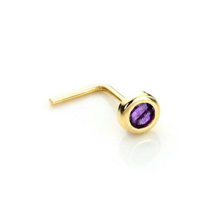 9ct Yellow Gold Crystal 2.75mm Round Nose Stud