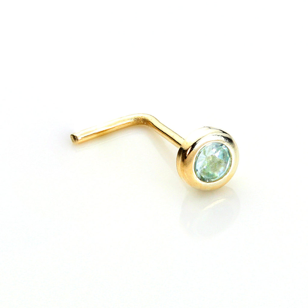 9ct Yellow Gold Crystal 2.75mm Round Nose Stud