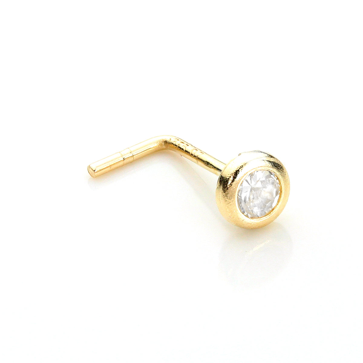 9ct Yellow Gold Crystal 2.75mm Round Nose Stud