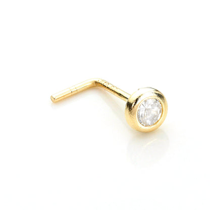 9ct Yellow Gold Crystal 2.75mm Round Nose Stud