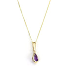 9ct Gold Amethyst Gemstone February Birthstone Pendant