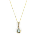 9ct Gold Aquamarine Crystal March Birthstone Pendant