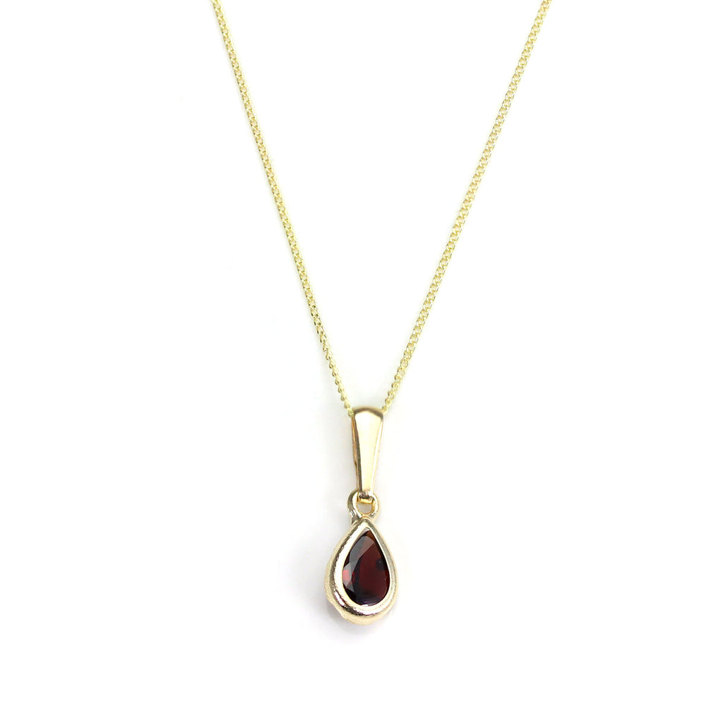 9ct Gold Garnet Gemstone January Birthstone Pendant