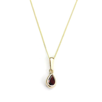 9ct Gold Garnet Gemstone January Birthstone Pendant