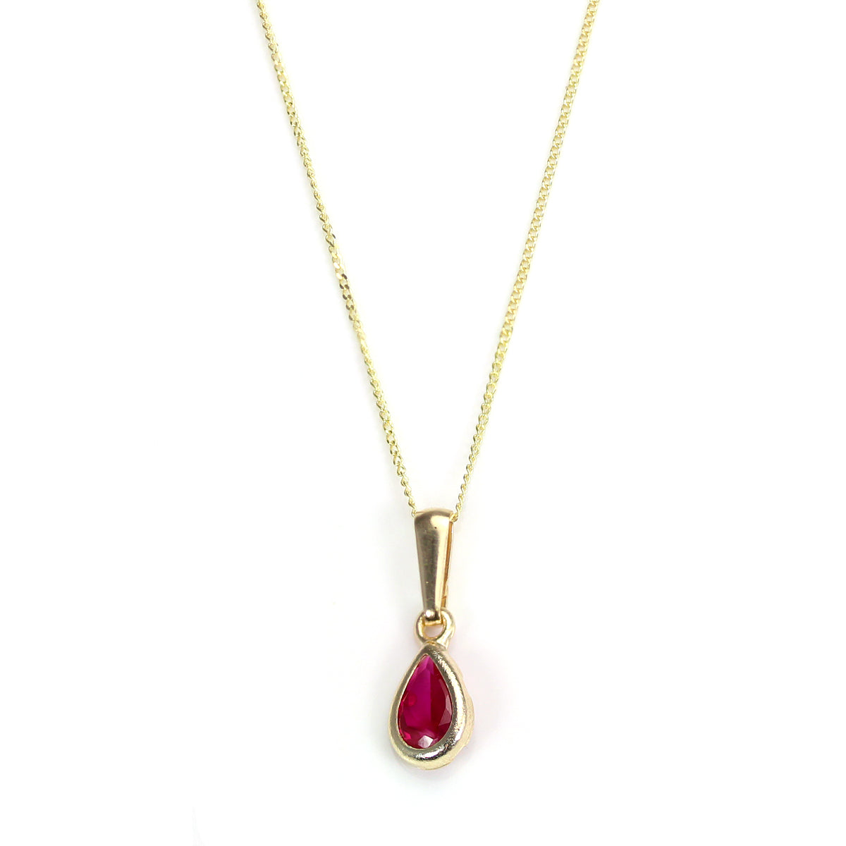 9ct Gold Ruby July Crystal Birthstone Pendant | jewellerybox