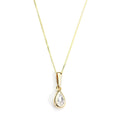 9ct Gold CZ Crystal April Crystal Birthstone Pendant