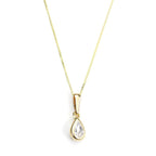9ct Gold CZ Crystal April Crystal Birthstone Pendant