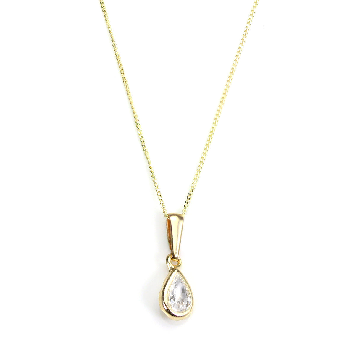 9ct Gold CZ Crystal April Crystal Birthstone Pendant