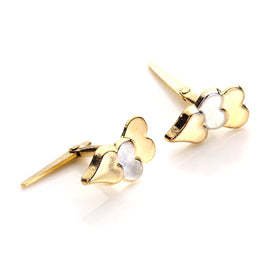 Andralok 9ct Yellow Gold Triple Heart Stud Earrings
