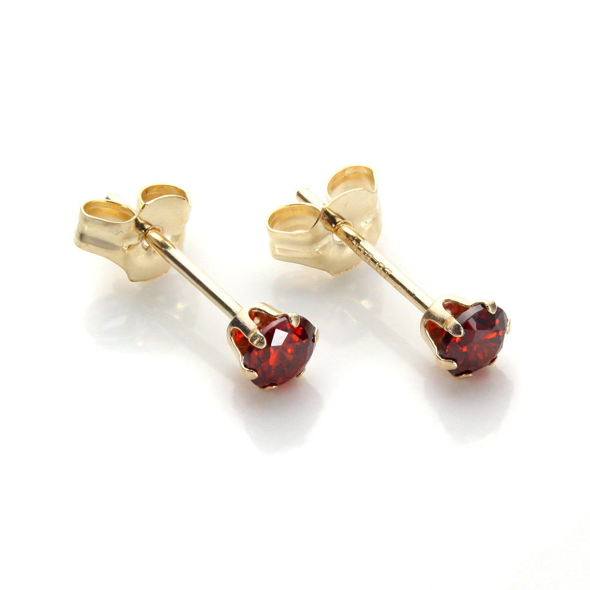 9ct Yellow Gold Crystal 3mm Round Stud Earrings