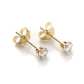 9ct Yellow Gold Crystal 3mm Round Stud Earrings