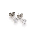 9ct White Gold Clear Crystal 4mm Star Stud Earrings