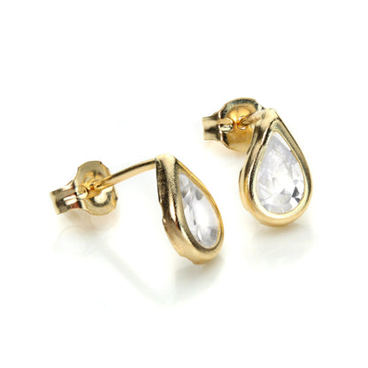 9ct Yellow Gold Birthstone Stud Earrings