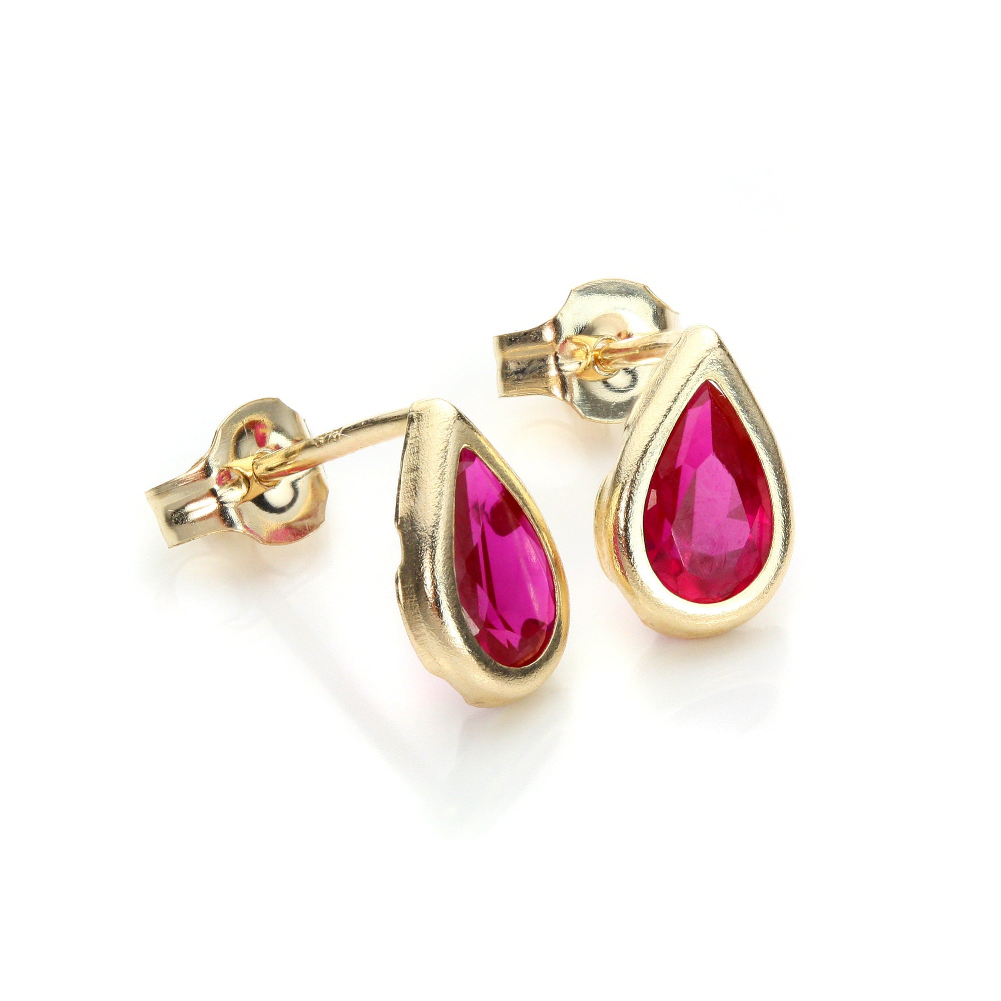 9ct Yellow Gold Birthstone Stud Earrings