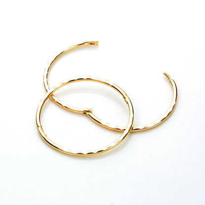 9ct Yellow Gold Diamond Cut Hinged Hoop Earrings