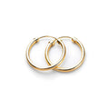 9ct Yellow Gold Plain Capped Tube 18mm - 32mm Hoop Earrings